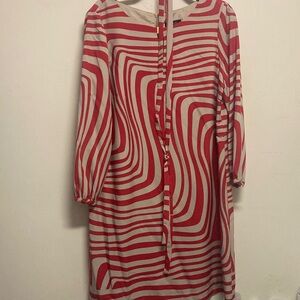 TAHARI ARTHUR LEVINE/Red and White Striped Women's Dress